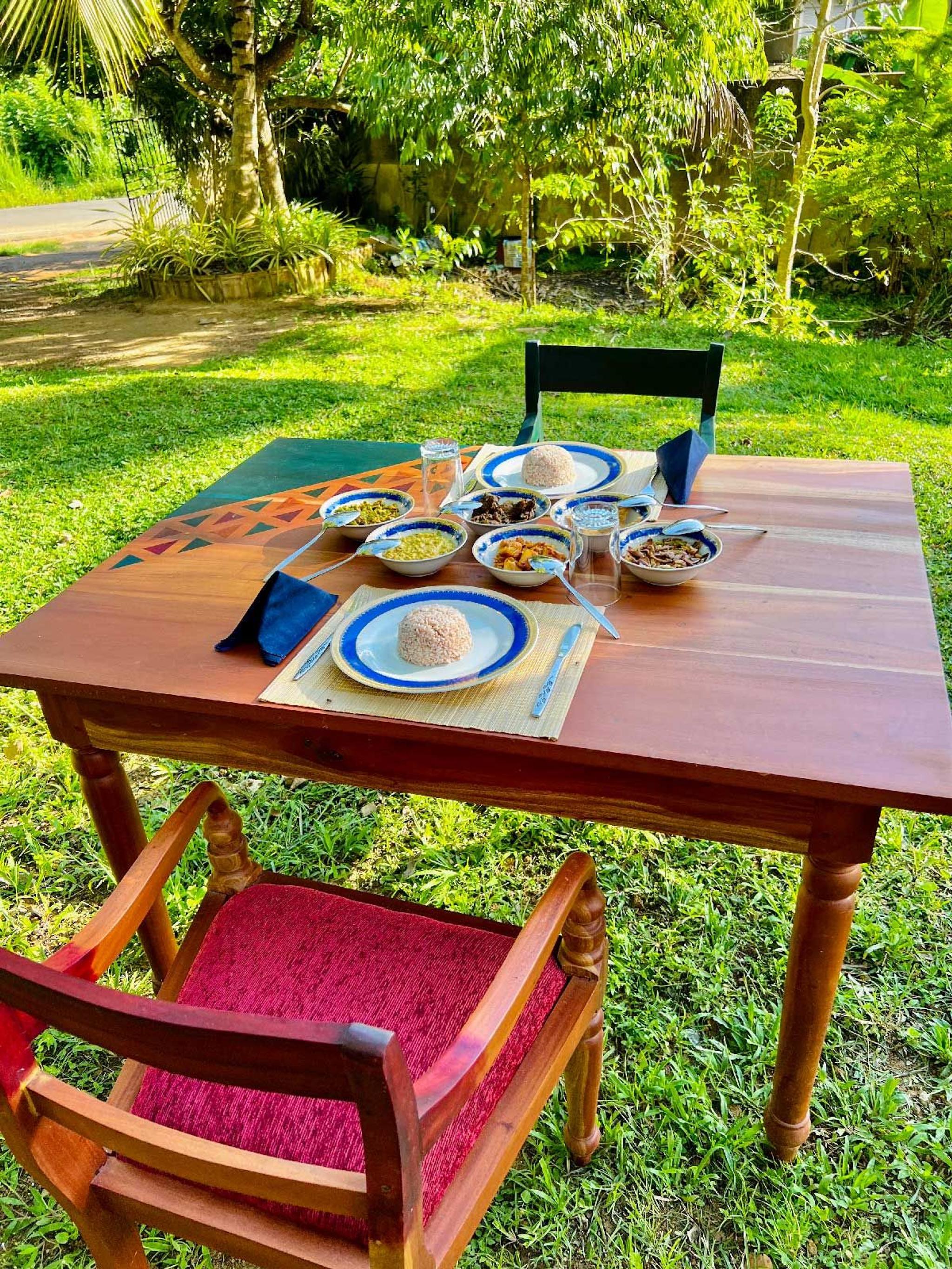 Dining in garden